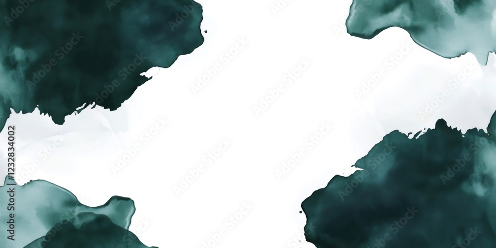 Poster watercolor frame technique forming textured border with open space for graphic design layouts