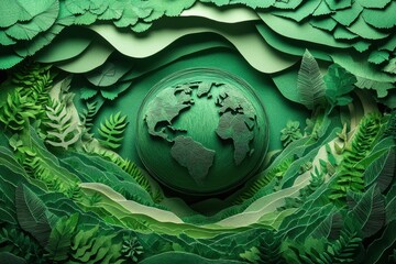 Fototapeta premium Intricate Paper Cutting Design Reflecting Sustainable Eco Themes