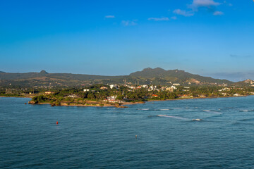 Exposure done at Sunrise while arriving at Puerto Plata by Cruise Ship, with views of Parque La Puntila and Fortaleza de San Filipe in San Felipe de Puerto Plata, Dominican Republic