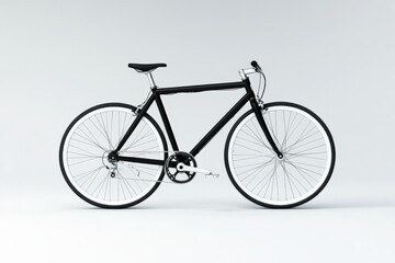 stylish black bicycle on a white background