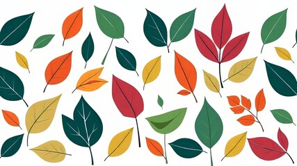 Vibrant Leaf Line Art Minimalist Background Pattern