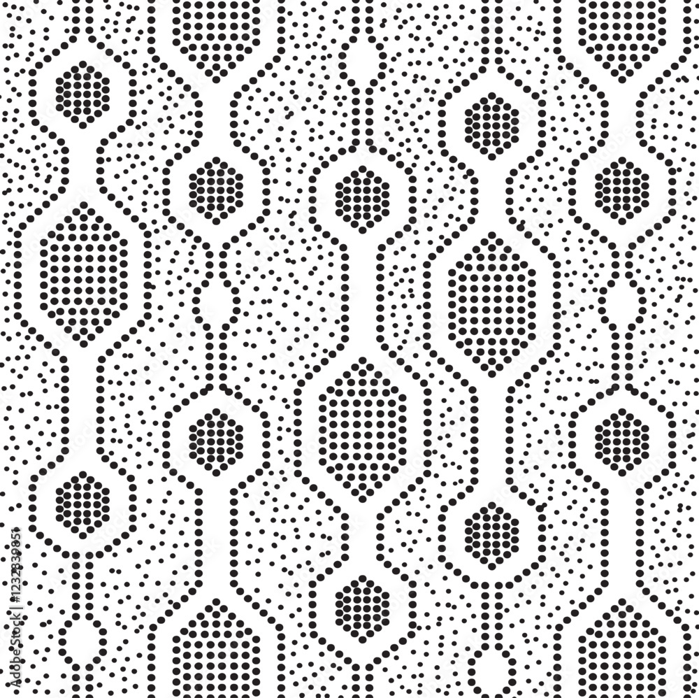 Poster black and white tileable pattern. grunge worn damask pattern design. distressed fabric texture. over