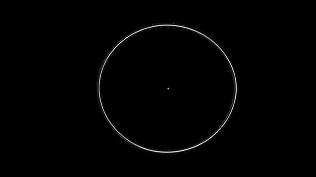 Abstract Circle Minimalist Design, Dark Background, Bright Circular Frame, Center Dot, Simple Graphic, Modern Art, Clean Lines, Geometric Shape