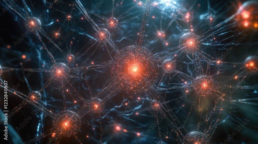 Aufkleber illuminated neural network complex interconnections