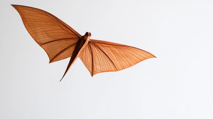 origami insect with wings spread against a white background