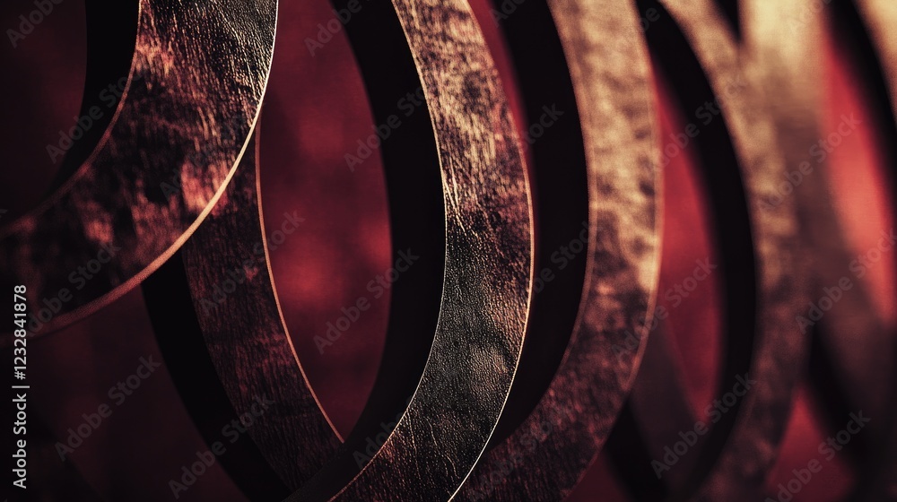 Aufkleber abstract dark red intertwined circular forms