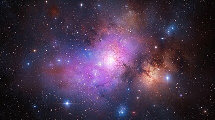 Cosmic Nebula Starfield Displays Vibrant Colors