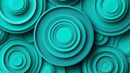 Abstract Teal Concentric Circles Pattern Design
