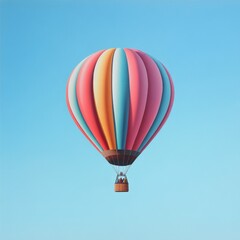 Obraz premium colorful hot air balloon floats in a clear blue sky