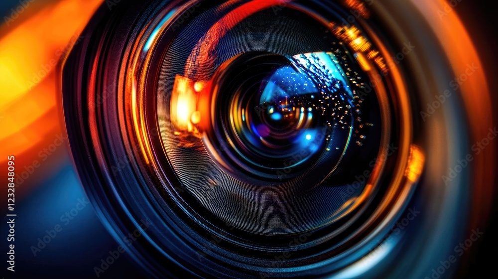 Aufkleber camera lens abstract colorful closeup view