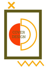 Bright background in Memphis style. Geometric cover design. Fashionable bright cover, banner, poster, booklet. Bright colors. Vector