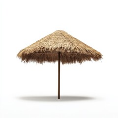 straw beach umbrella providing shade on a sunny day