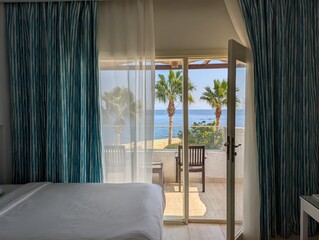 Discover a Cozy Beachfront Hotel Room that offers a Stunning Sea View for ultimate relaxation