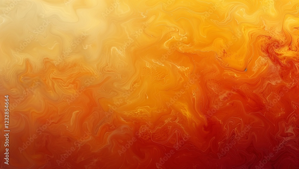 Poster abstract orange and yellow background with swirling patterns and fluid shapes, creating an artistic 