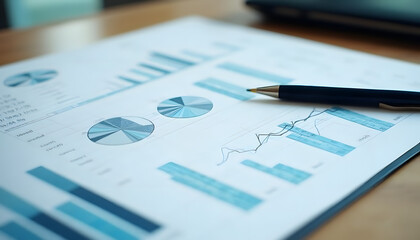 An A4 image of a sheet of paper on a table with graphs and charts.