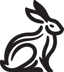 rabbit silhouette cartoon illustration