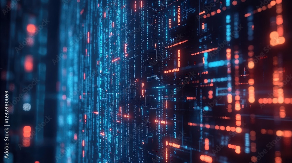 Aufkleber Abstract Digital Data Stream Visualization