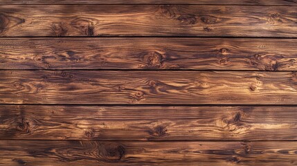 Rich Brown Wooden Planks Horizontal Grain Texture