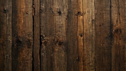 Fototapeta premium Close-up shot of dark wooden planks with rustic texture and visible grain, vertically oriented