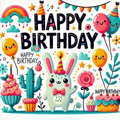 Naklejka premium happy card with animals