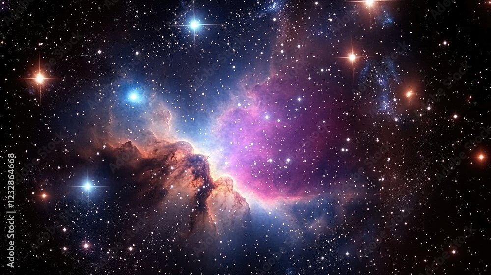 Poster cosmic nebulae displaying stellar formation and interstellar dust