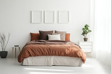 Modern Minimalist Bedroom Interior Design with Earthy Tones