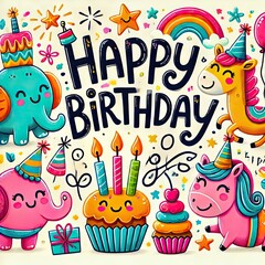 Naklejka premium happy card with animals