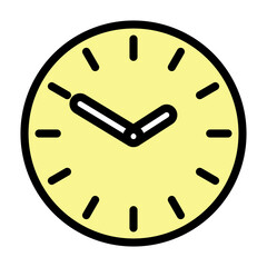 Clock Vector Filled Icon Design