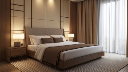 Elegant Modern Hotel Bedroom Interior Design
