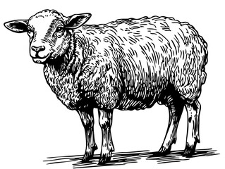 Mythical Sheep Outline Perfect for Creative Projects, Transparent Background, Sketch