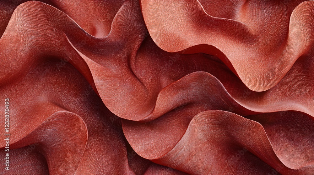 Poster abstract red wavy textured surface design