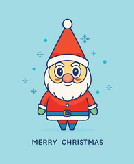 Cute Santa Claus Cartoon Illustration for Merry Christmas Greetings