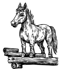 Stylized Unicorn Outline Versatile Vector Art, Transparent Background