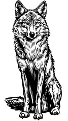 Stylized Wolf Outline Versatile Vector Art, Transparent Background 