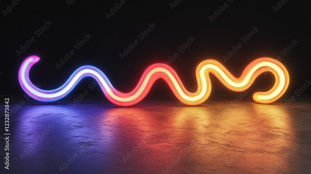 Poster abstract neon light wave design showing vibrant colors