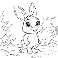 bunny coloring page for kid