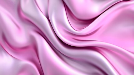 Fototapeta premium Draped Pink Silk Fabric Showing Soft Waves and Texture