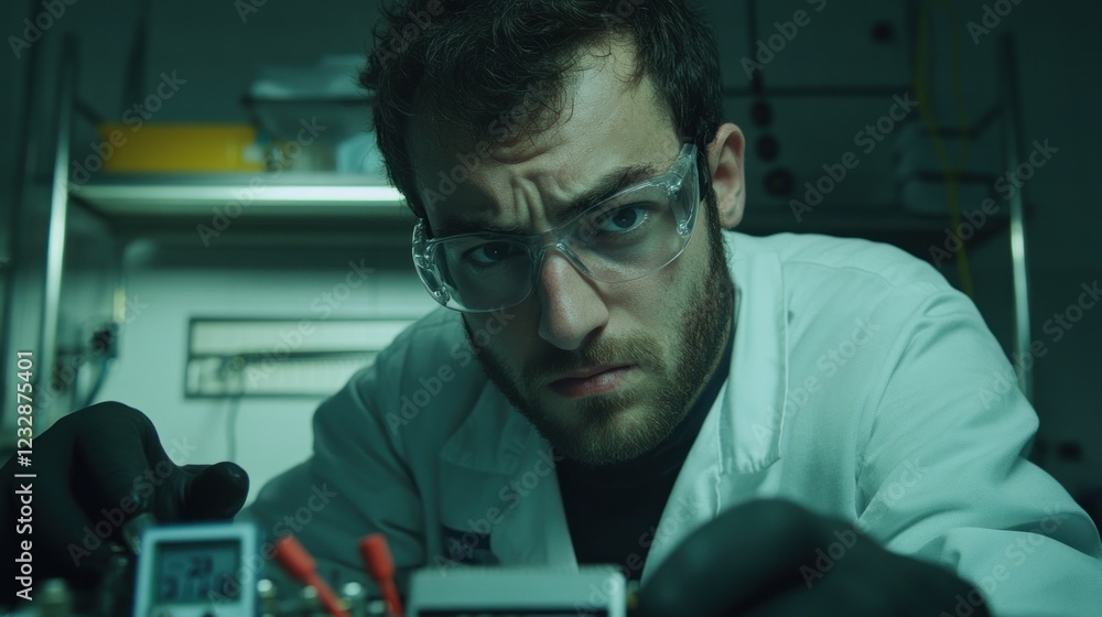 Aufkleber Focused Scientist Works Intently On Laboratory Experiment