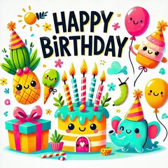 Naklejka premium happy card with animals