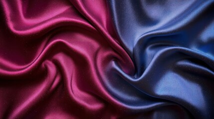 Obraz premium Flowing blue and purple silk drapery background for textures