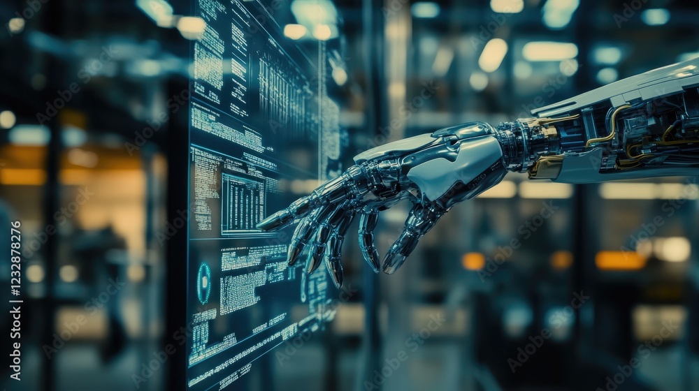 Poster Robotic Hand Interacting With Advanced Digital Interface