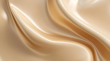 Smooth Beige Fabric Draped in Elegant Waves