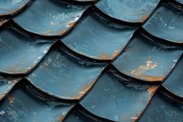 Industrial corrugated metal texture repeating patterns urban environment close-up view background elements