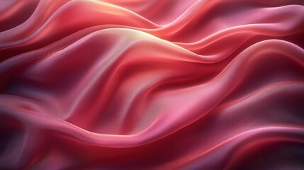 Fototapeta premium Flowing pink silk fabric drapes with soft light, luxurious backdrop