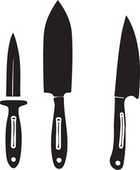 Knife Rustic Tool for Gardening, Silhouette vector art illustration with a white background