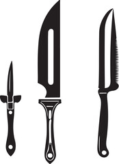 Knife Rustic Tool for Gardening, Silhouette vector art illustration with a white background