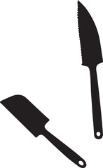 Knife Rustic Tool for Gardening, Silhouette vector art illustration with a white background