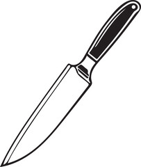 Knife Rustic Tool for Gardening, Silhouette vector art illustration with a white background