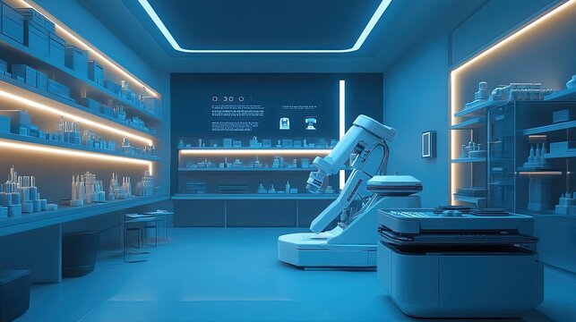 Futuristic Robotic Pharmacy Dispensing Medication Automation