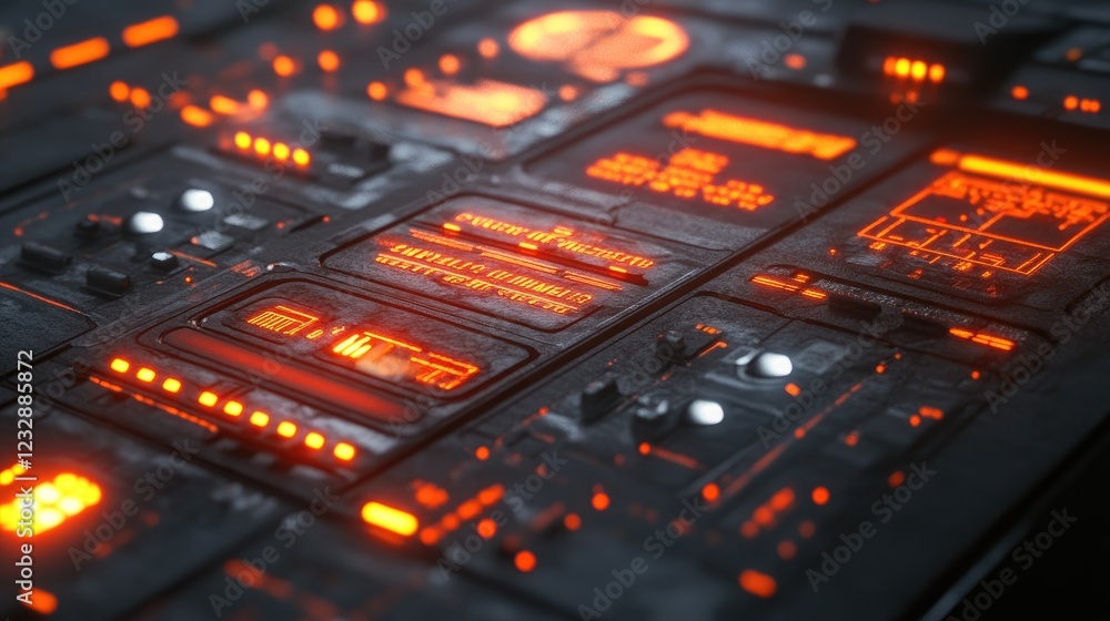 Poster futuristic technology interface panel display